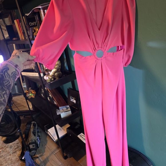 DO+BE Vibrant Pink Jumpsuit with Cutout Detail - Picture 1 of 3